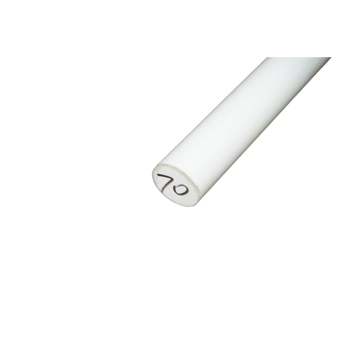 Teflon (PTFE), politetrafluoretilén fehér rúd, 80x1000mm, 8.9 kg