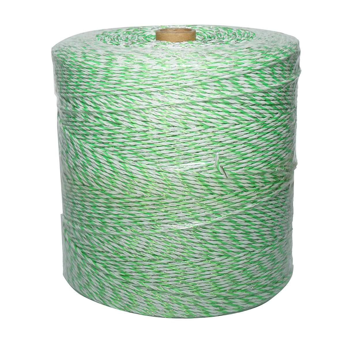 Elektromos kerítés dróttekercs, fluoreszkáló zöld-fehér, 2,5 mm átmérő, 3×0,2 mm rozsdamentes acél és 1×0,25 mm réz betéttel, 1000 m, Breckner Germany