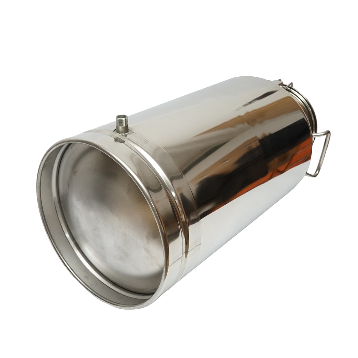 ROZSDAMENTES ACÉL TEJTARTÁLY FEDÉLLEL, 50 L, TEHÉNFEJŐ GÉPHEZ, BRECKNER GERMANY