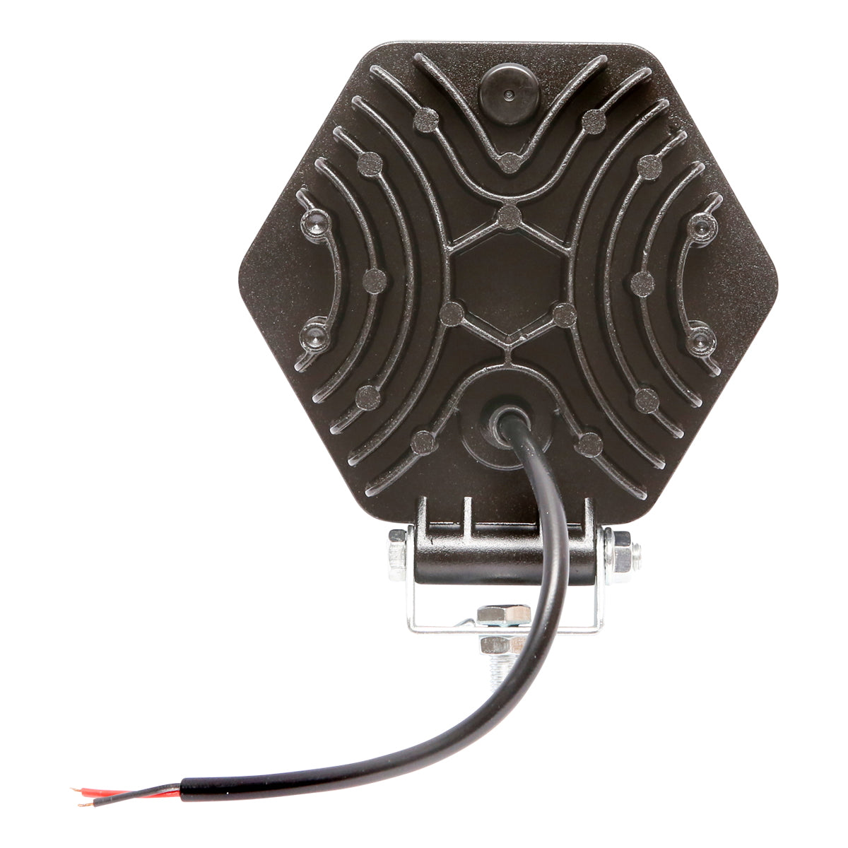 Hatszögletű LED reflektor, fehér fénnyel, ráccsal, 16 LED, 12/24V, Ø125 mm, Breckner Germany