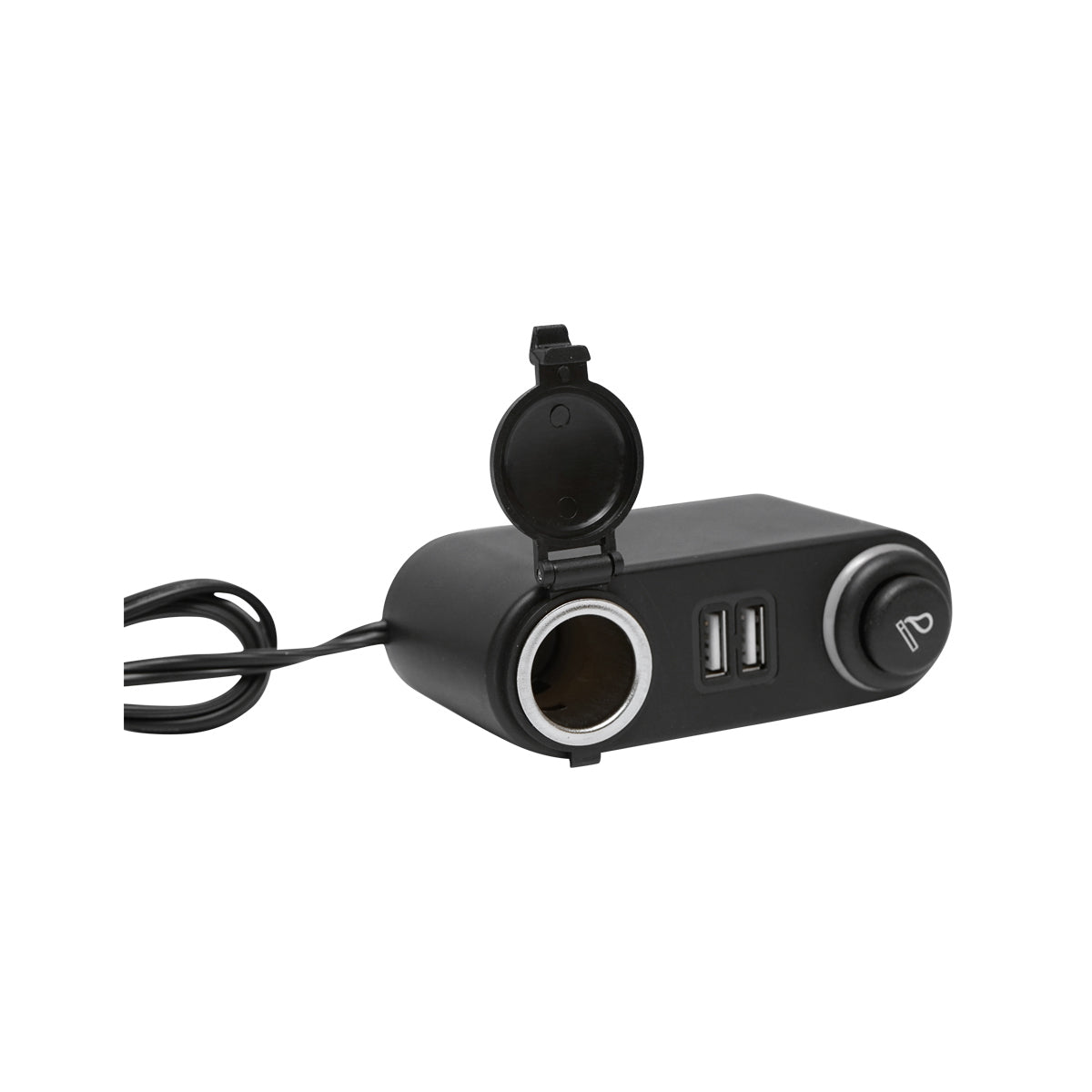 Autós szivargyújtó hosszabbító, 24V aljzattal, szivargyújtóval és 2xUSB kimenettel