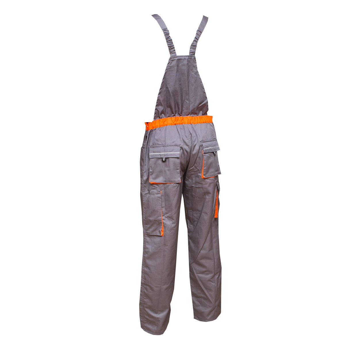 Kantáros munkásnadrág, szürke/narancssárga, 48-as méret, poliészter-pamut, 235 g/m², Breckner Germany