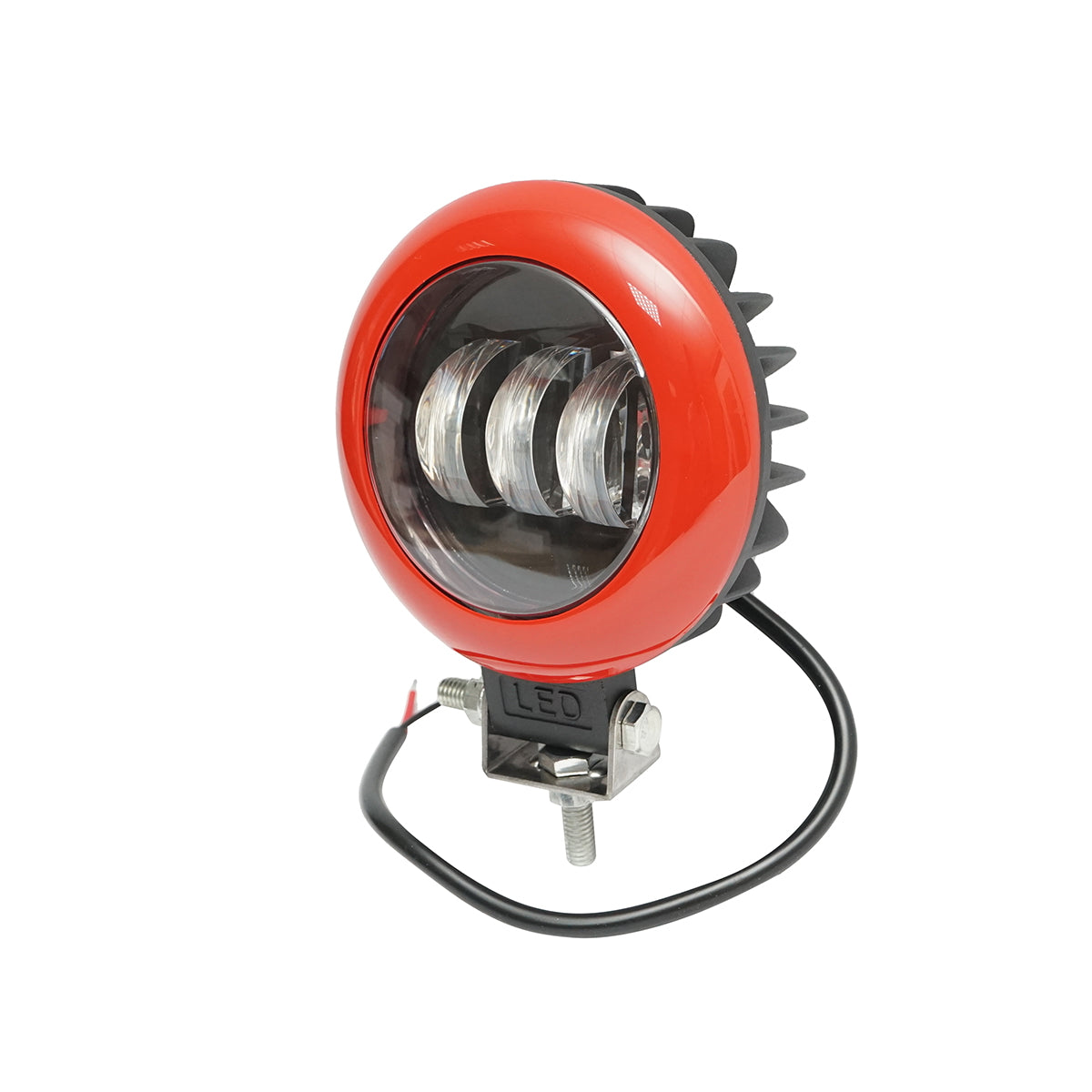 Kerek piros LED reflektor, 30W, 12V/24V (10–30V), Breckner Germany