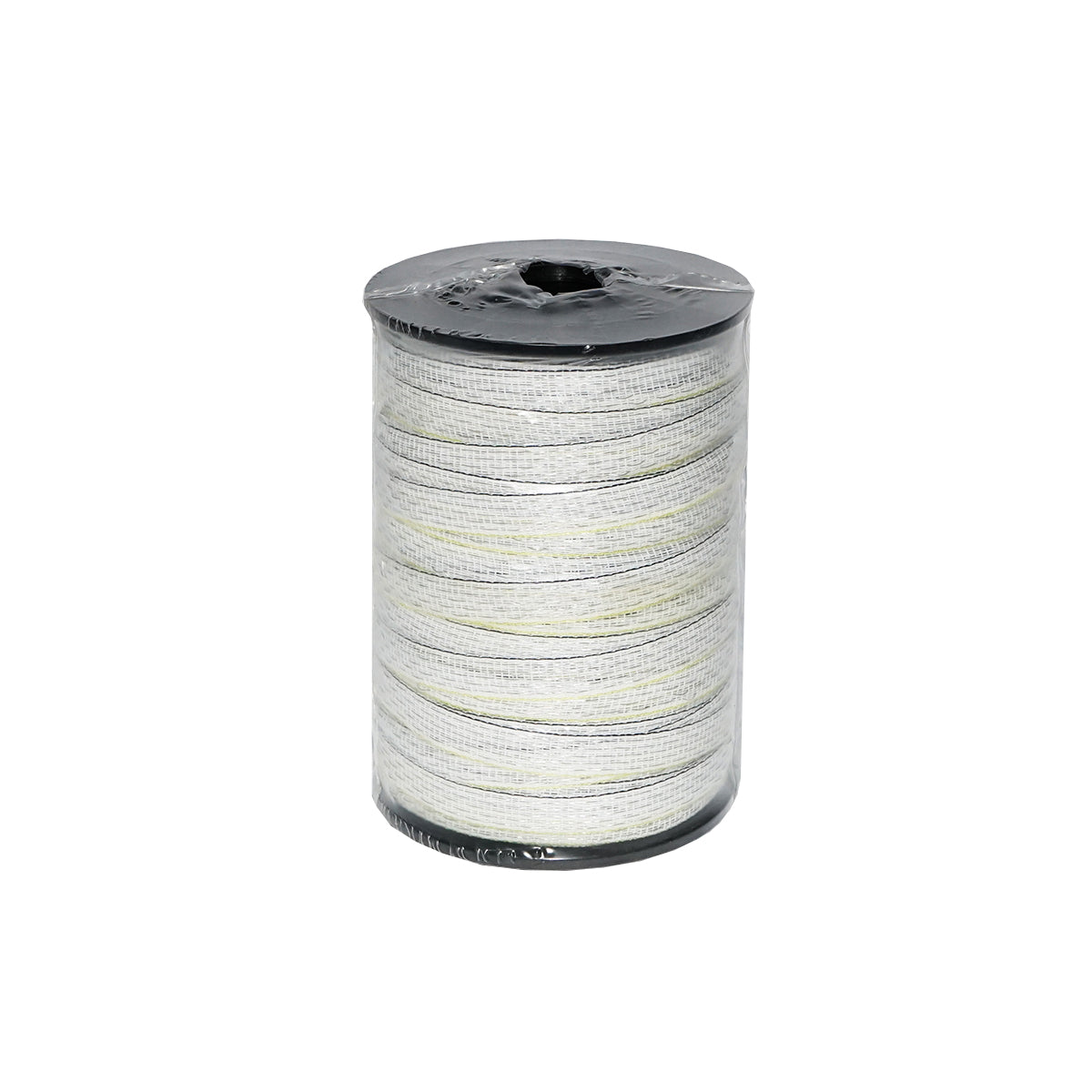 Elektromos kerítés szalag, fehér-sárga-fekete, 20 mm széles, 5×0,3 mm rozsdamentes acélszállal, 200 m, Breckner Germany
