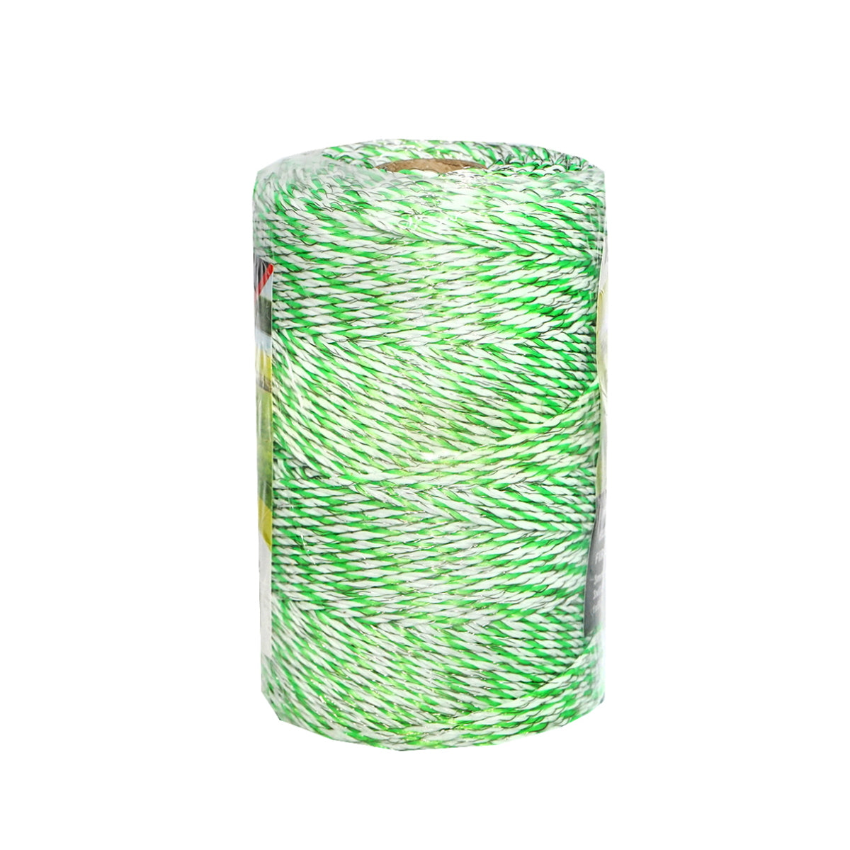 Elektromos kerítés dróttekercs, zöld-fehér, 3 mm átmérő, 3×0,2 mm rozsdamentes acél és 1×0,25 mm réz betéttel, ellenállás 0,45 Ohm/m, 250 m, Breckner Germany