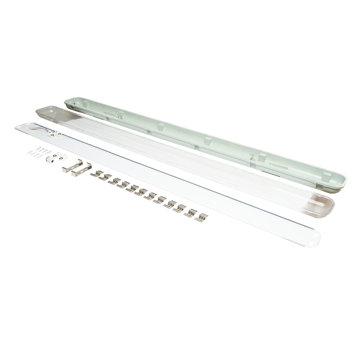 LED világítótest fluoreszkáló csőhöz, 2x58W, 220V, 1560x130x90 mm, IP65, Breckner Germany
