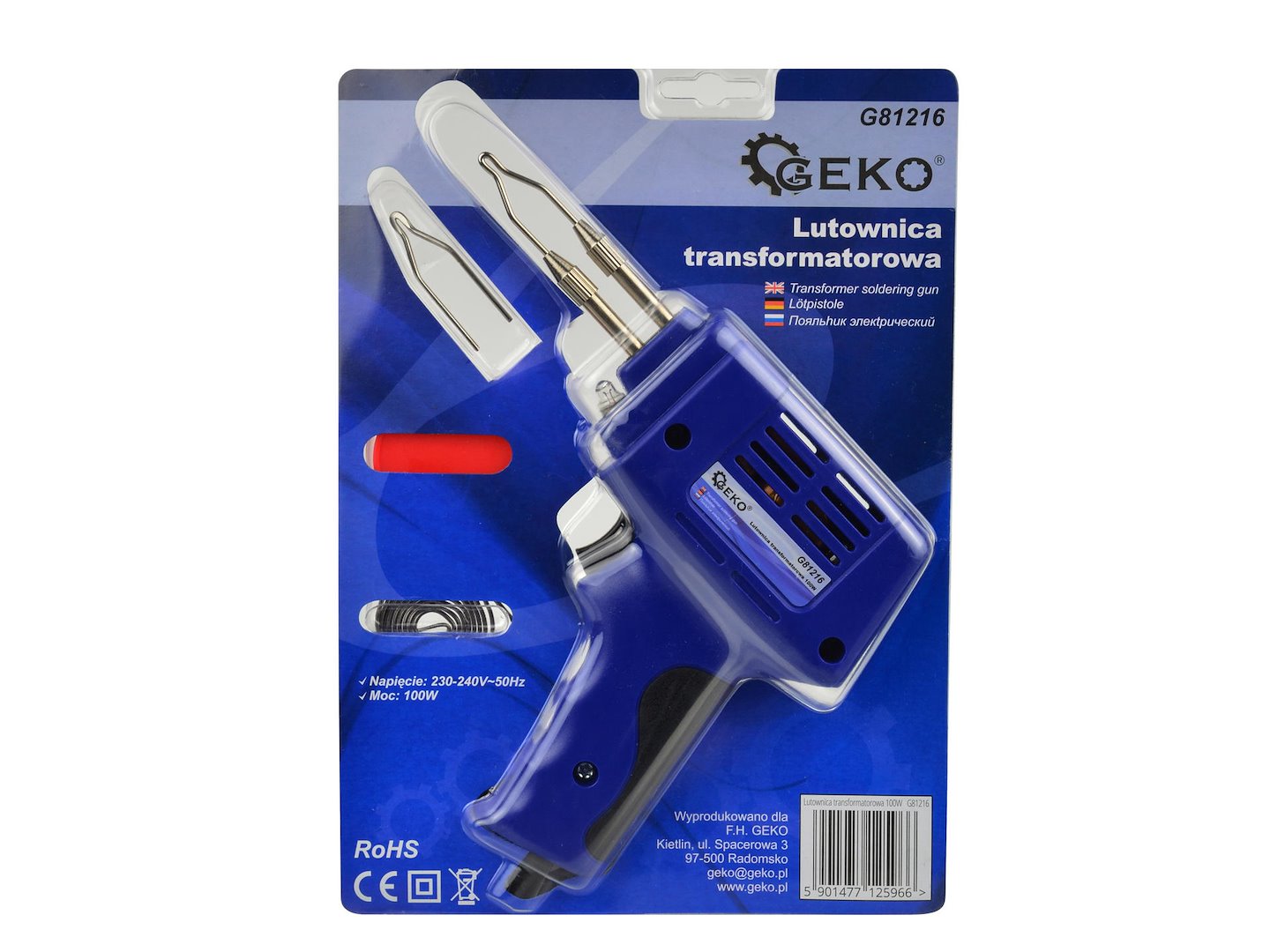 ELEKTROMOS FORRASZTÓPISZTOLY 100W GEKO