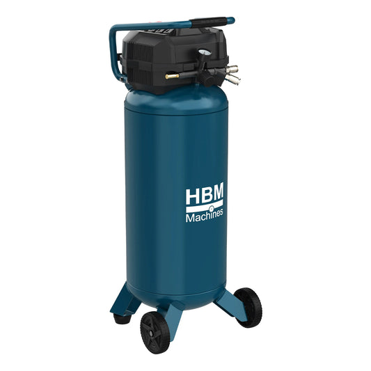 FÜGGŐLEGES KOMPRESSZOR HBM HOLLANDIA 50L OLAJMENTES 10 BAR 180 L/PERC CSENDES GÖRGŐKKEL ÉS FOGANTYÚVAL ALACSONY KARBANTARTÁSI IGÉNNYEL
