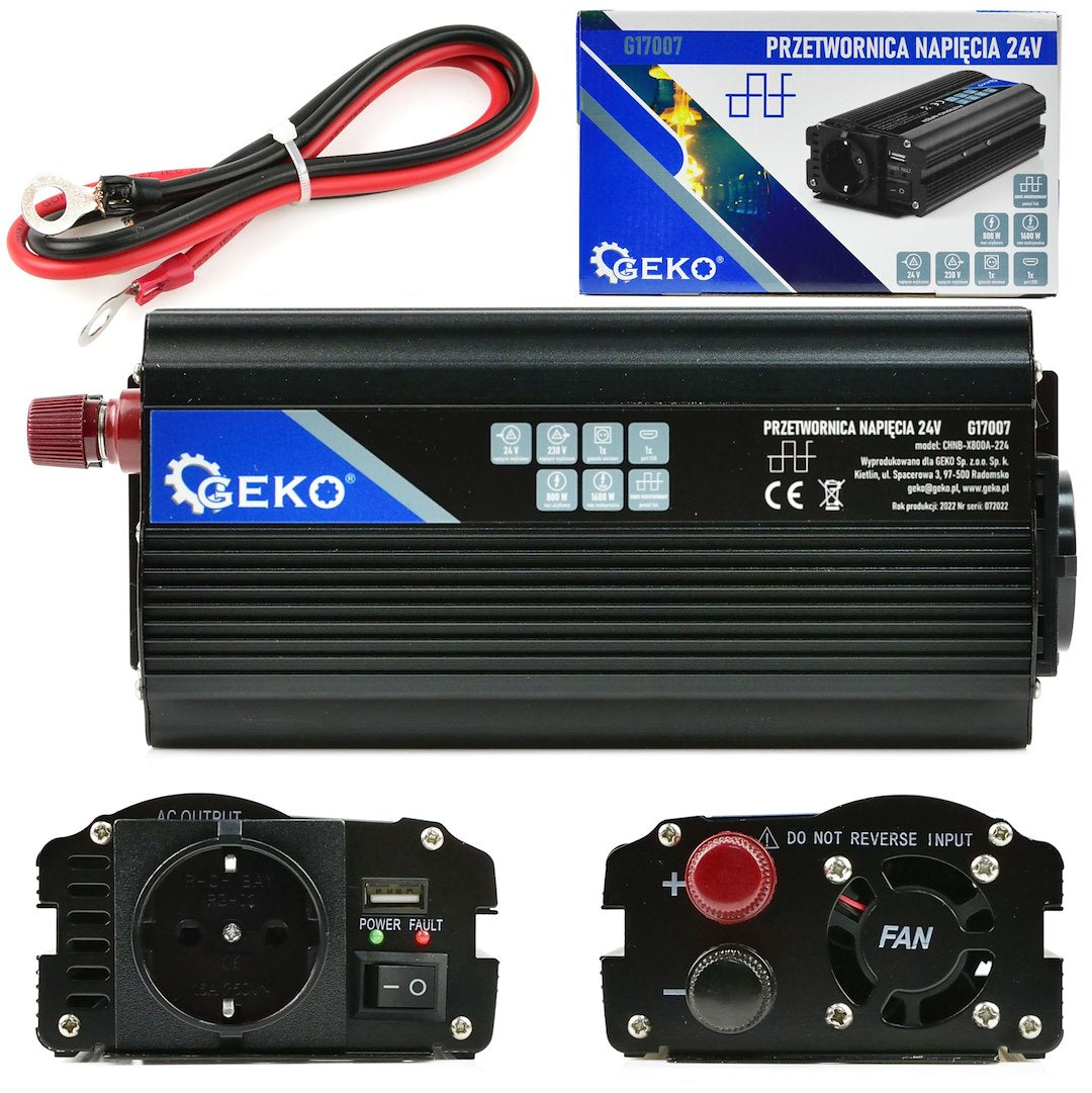 FESZÜLTSÉG ÁTALAKÍTÓ - INVERTER 24 - 220 V 800/1600 W