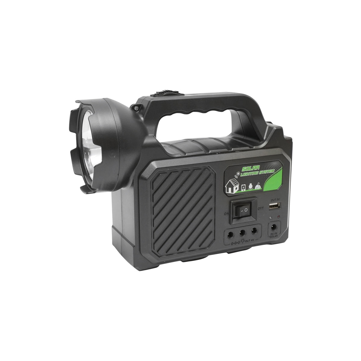 Hordozható LED világítási készlet 3 izzóval/projektorral, napelemmel és 3.7V, 5500 mAh akkumulátorral, horgászathoz, kempingezéshez, GD-P30