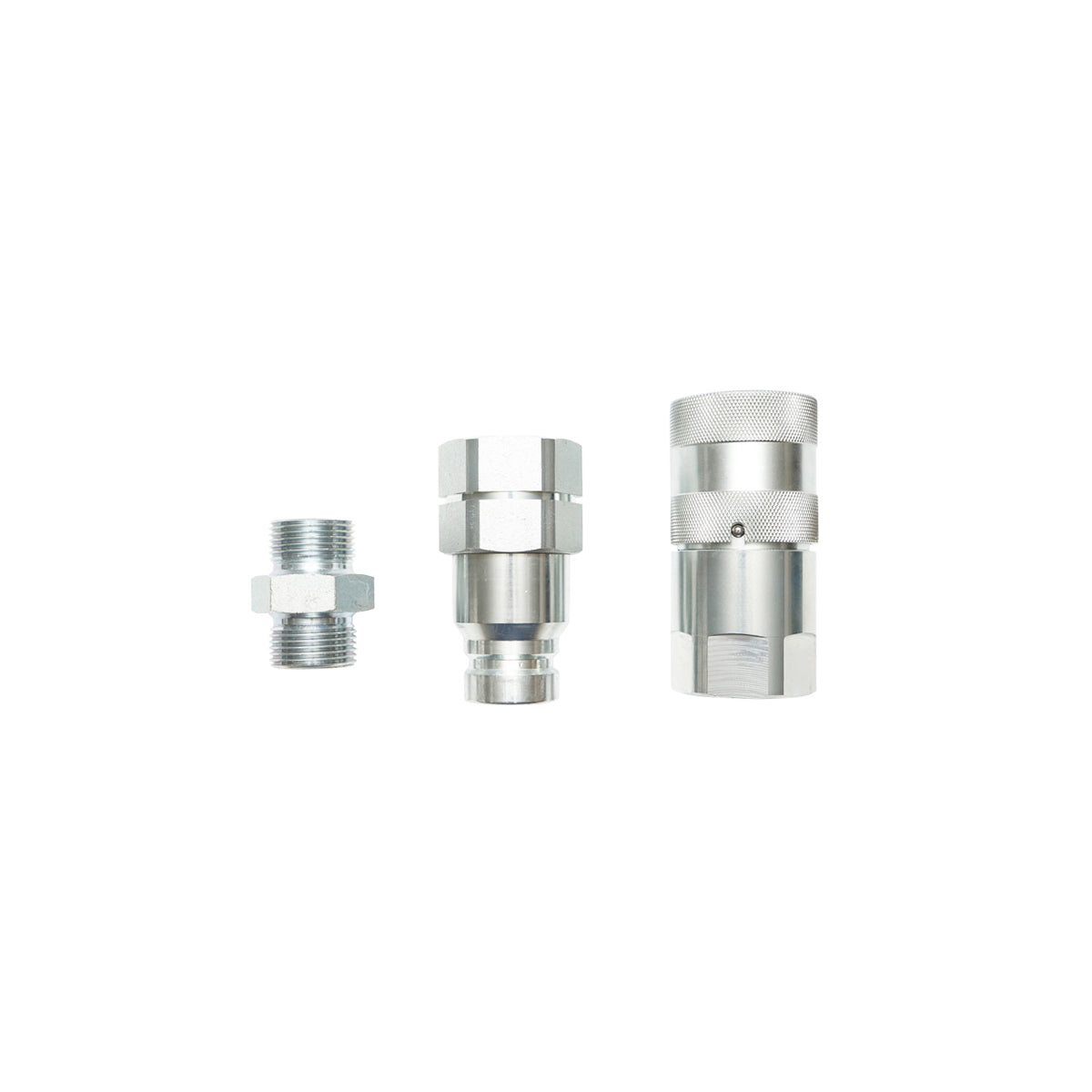 Gyorscsatlakozó készlet 1" (átmenő szelep, anya + apa) egyenes adapterrel, 83x45x48 mm