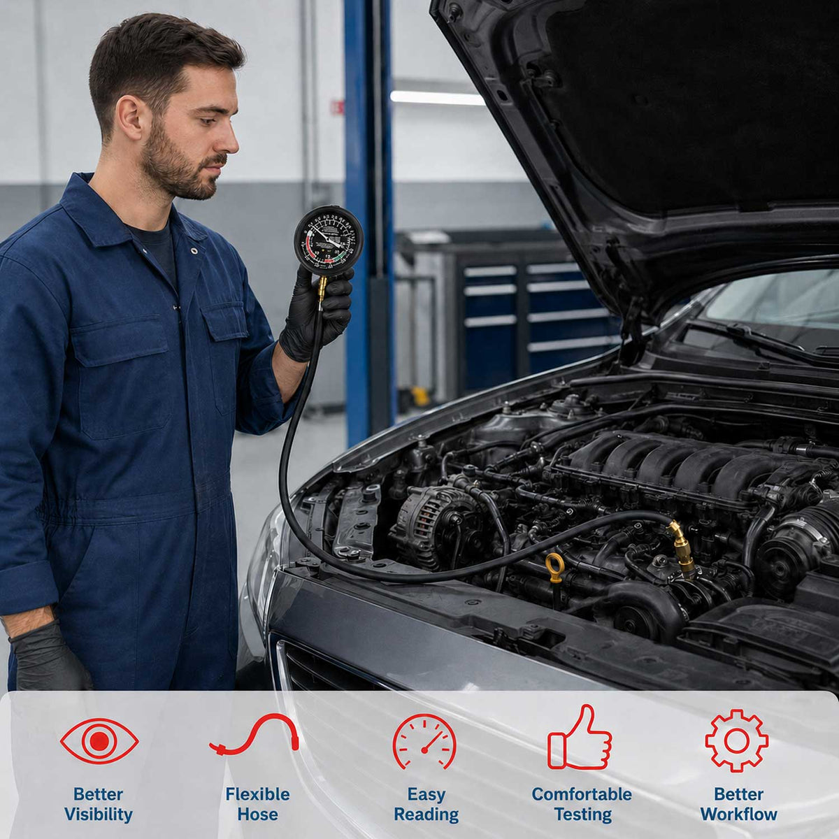 Nyomás- és vákuummérő GEBO TOOLS
