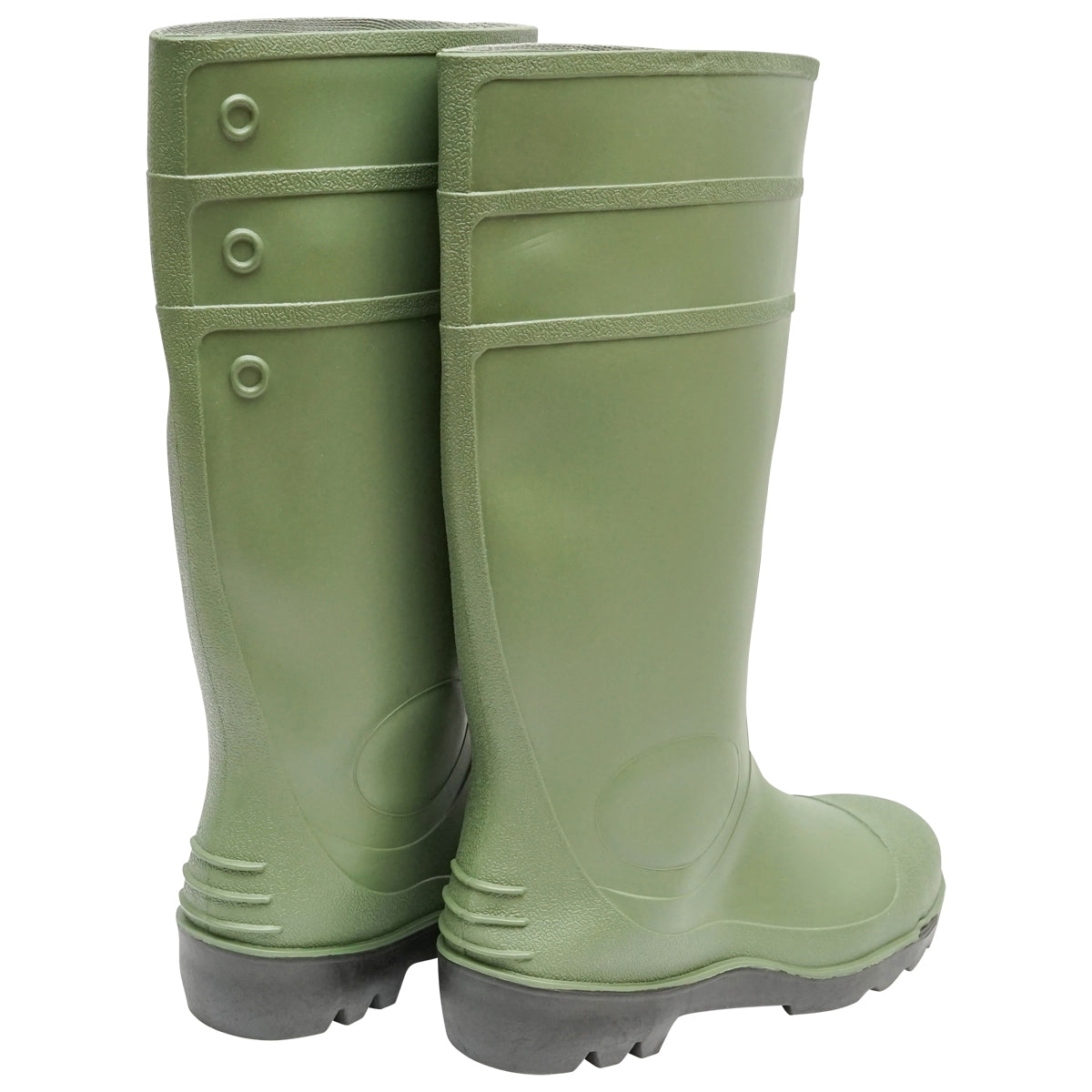 Munkavédelmi csizma, zöld PVC, acél lábujjvédelemmel, 44-es méret, 005GB