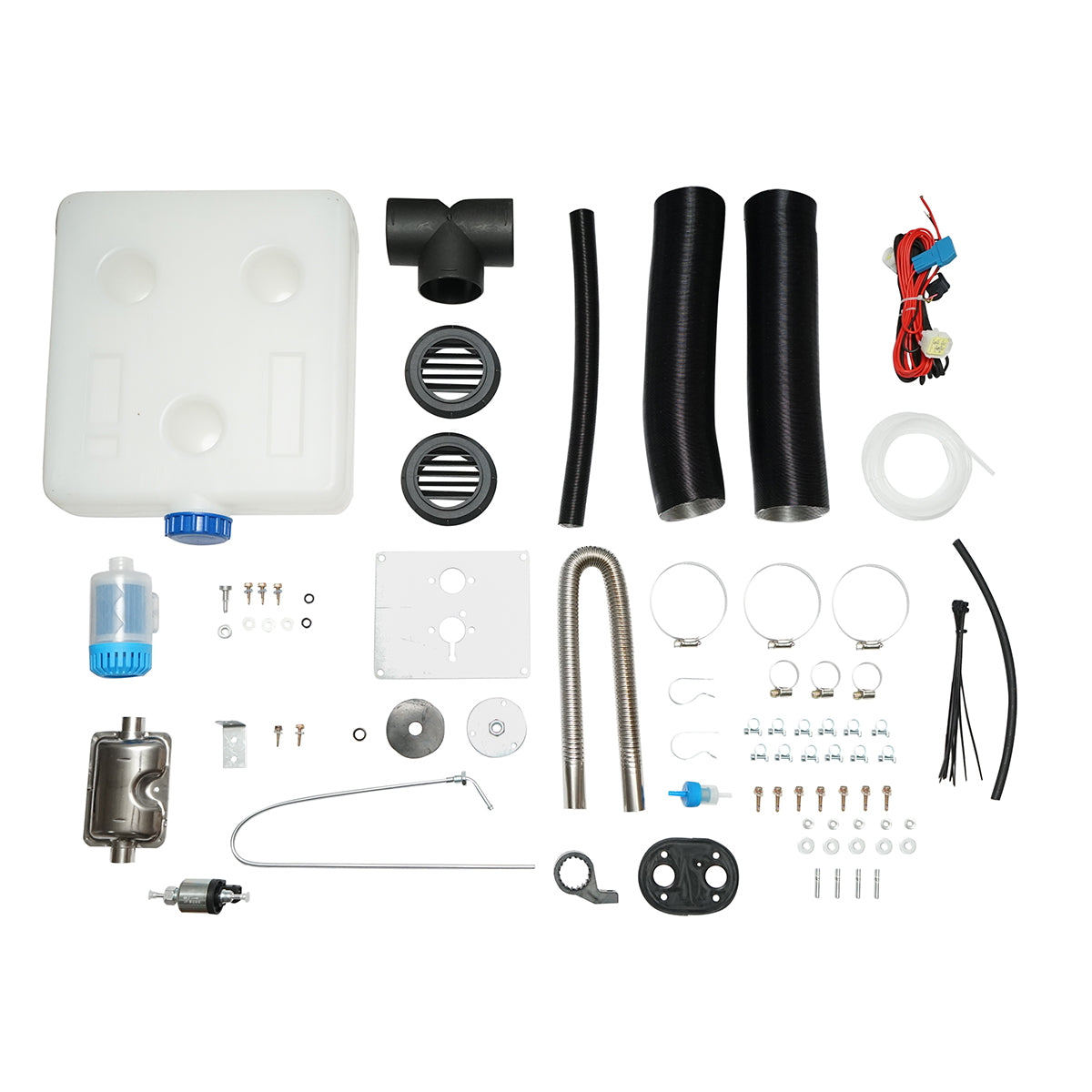 Állóhelyzeti fűtés, halk sirocou 12–24V, 5KW, LCD kijelzővel, távirányítóval és Kyocera izzítógyertyával, THOR