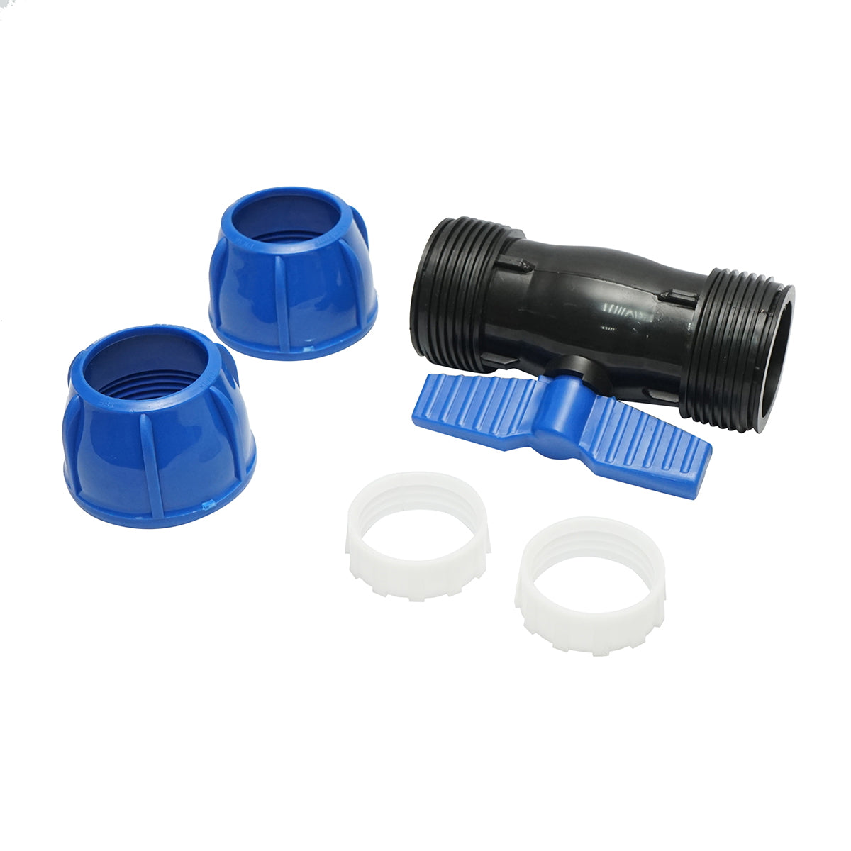 Gömbcsapos kompressziós csatlakozó, D63x63 mm, PN10, Poelsan