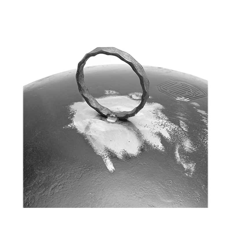 Grilltárcsa fedél, acél, 460 mm átmérő, három lábbal és fogantyúval