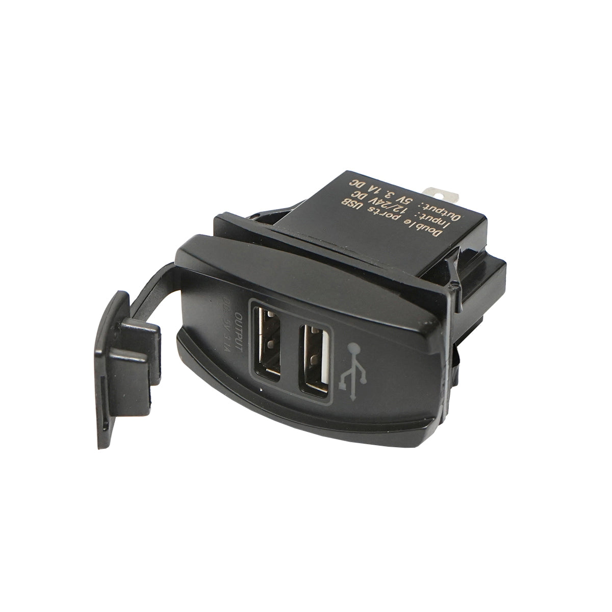 Univerzális USB autós töltő, 12/24V bemenet, 2 USB port, kimenet 5V/3.1A, gyors töltés, műszerfalba/grillbe építhető