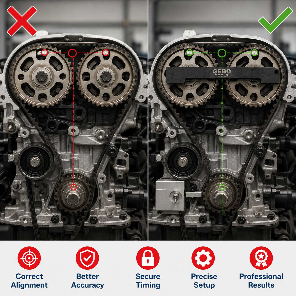 Vezérlés rögzítő készlet OPEL VAUXHALL 1.0 1.2 1.4 GEBO TOOLS