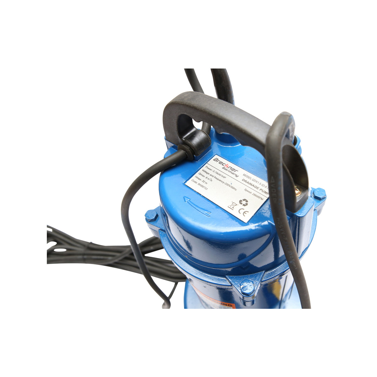 BÚVÁRSZIVATTYÚ ÚSZÓVAL, SZENNYVÍZ SZIVATTYÚZÁSHOZ 750W, 133L/MIN, MÉLYSÉG 29M, 220V, QDX1.5-32-0.75F BRECKNER GERMANY