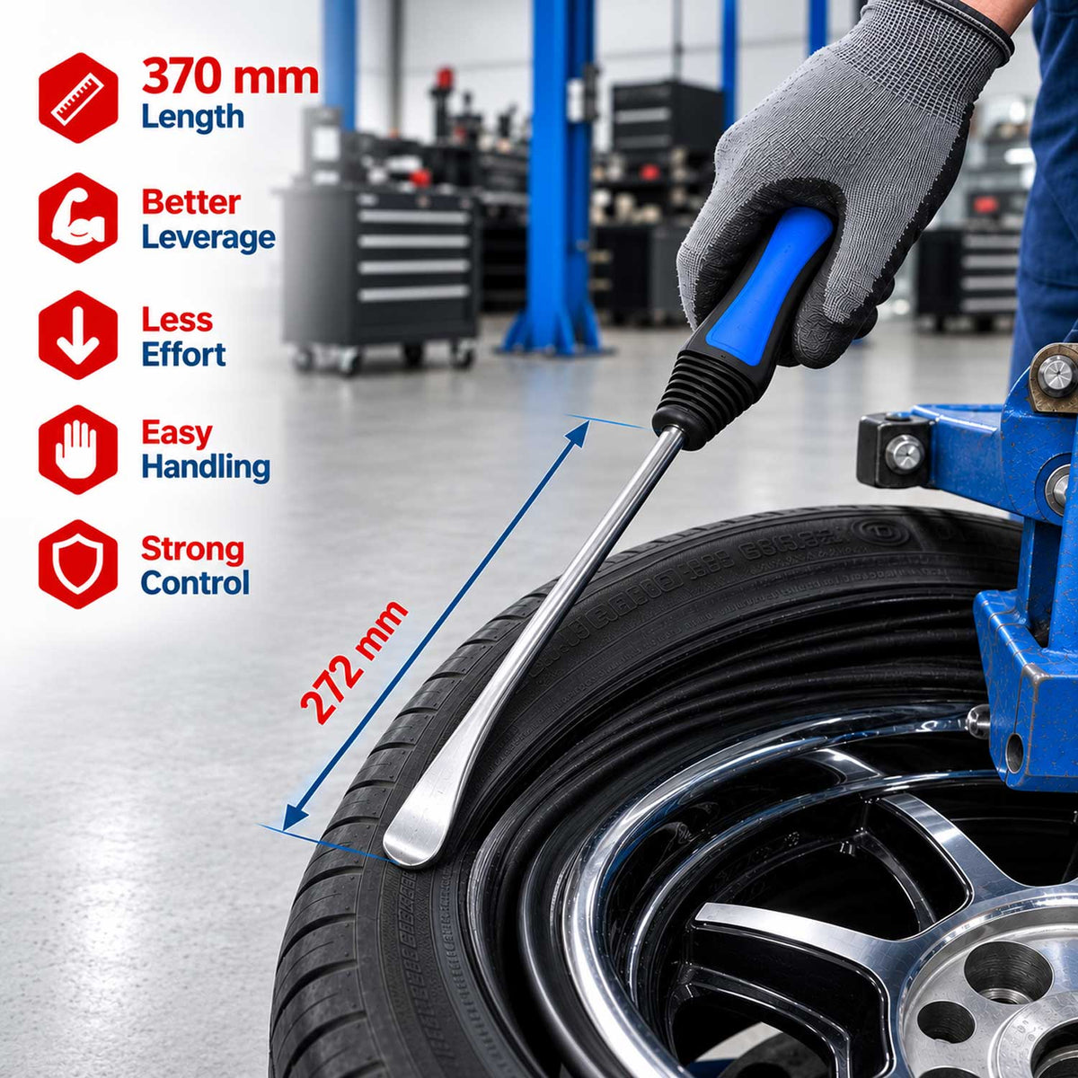 Feszítővas fogantyúval gumiabroncshoz felni védelemmel 22 db GEBO TOOLS
