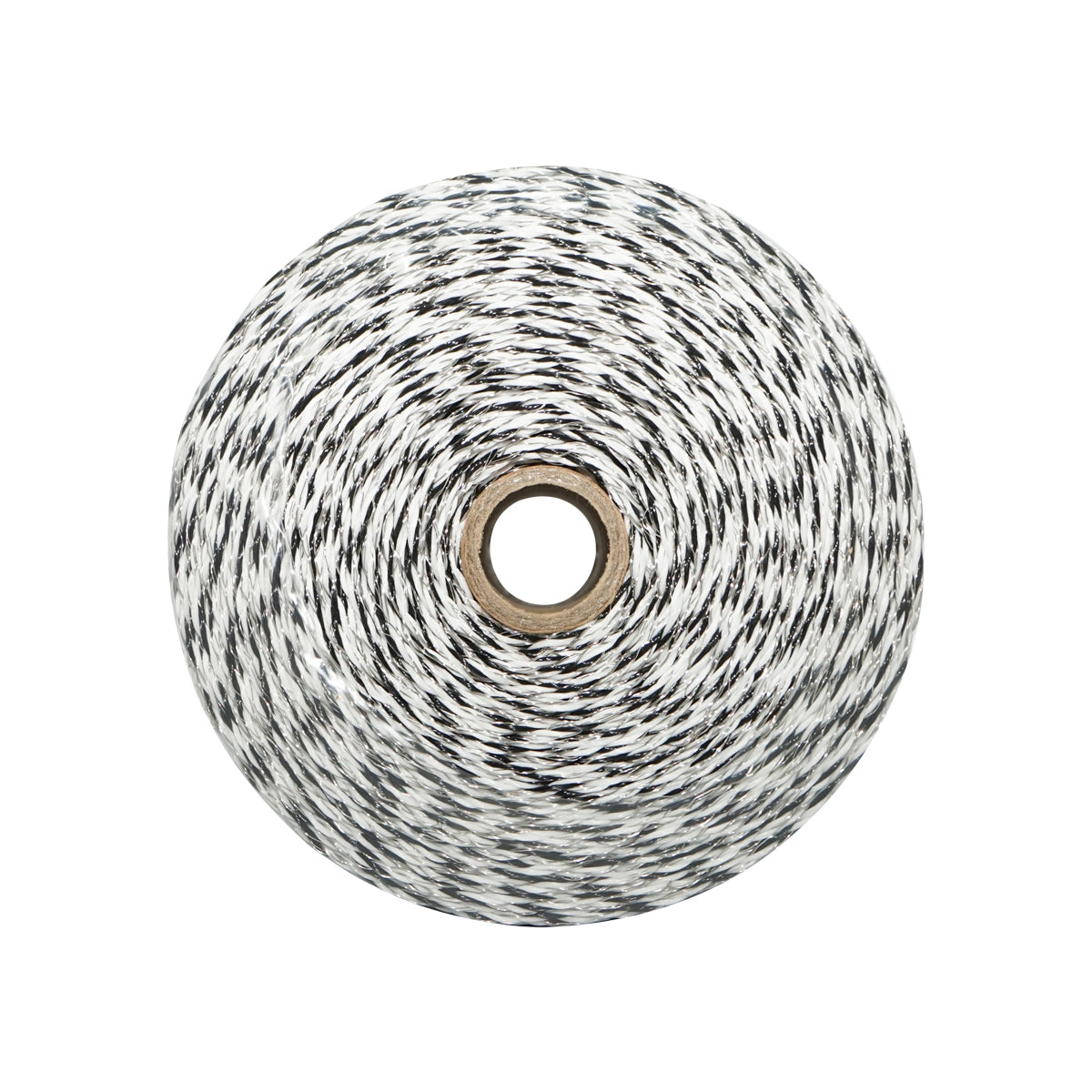 Elektromos kerítés dróttekercs, fekete-fehér, 3 mm átmérő, 5×0,2 mm rozsdamentes acél és 1×0,25 mm réz betéttel, ellenállás 0,4 Ohm/m, 500 m, Breckner Germany