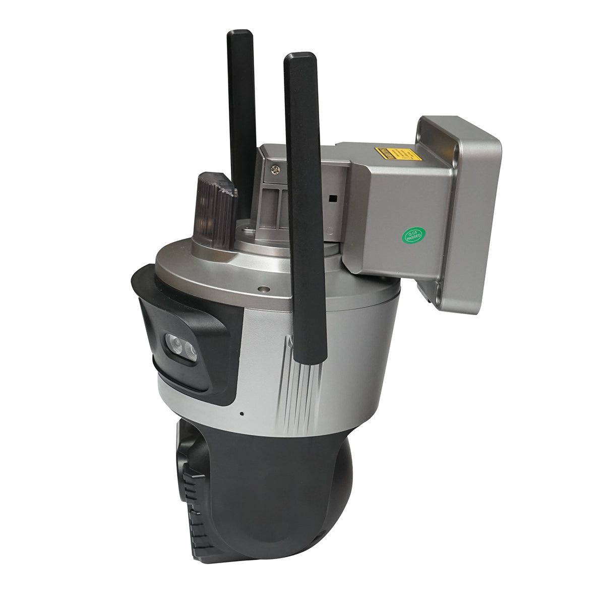 Dupla lencsés megfigyelő kamera, 4 MP, 4G SIM kártyával és WIFI 2.4 GHz kapcsolattal, 7.6W napelemmel, 18650 mAh gyors­töltésű akkumulátorral, 360° forgatható PTZ, mozgásérzékelővel, PIR emberi jelenlét érzékeléssel, riasztással, éjjellátással és iCSee alkalmazással