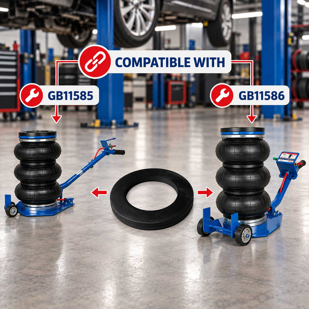 Gumikorong adaptergyűrű 3,5T légpárnás emelőhöz GEBO TOOLS