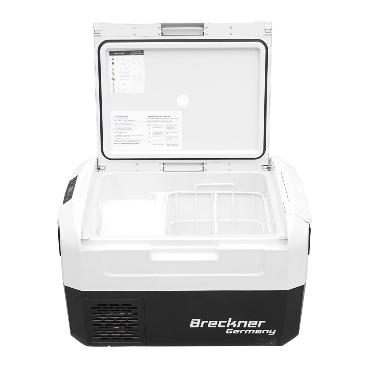 Autós hűtőszekrény, 35L, kompresszoros, 12–24V, 60W, hűtési tartomány: -18 °C – +10 °C, Breckner Germany