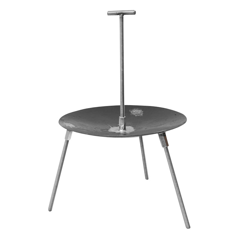 Egyszerű grilltárcsa acélból, 3 lábbal és fogantyúval, 46 cm, UTB logóval