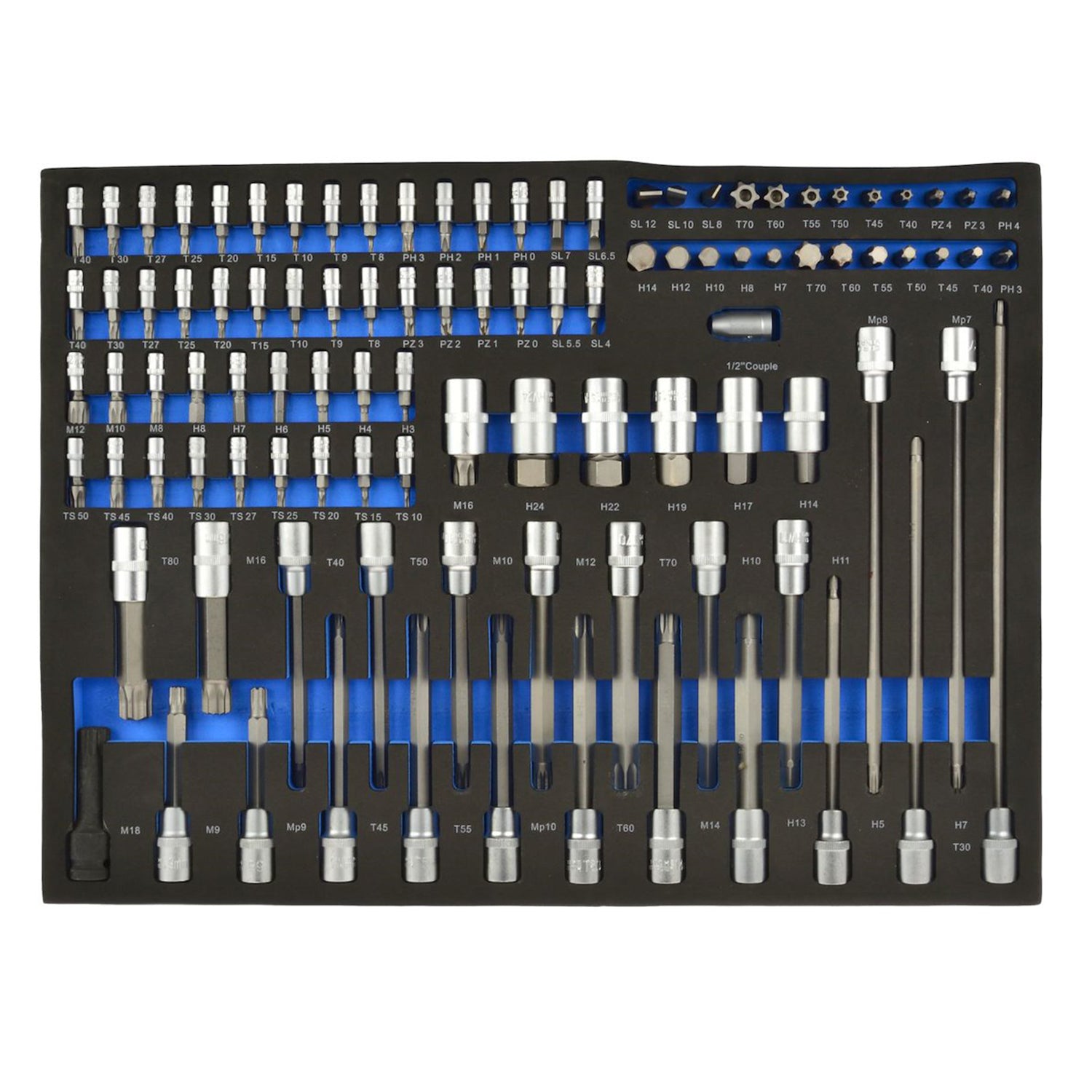 SZERSZÁMOS SZEKRÉNY – SZERSZÁMOS KOCSI TÁLCA TORX BIT KÉSZLETTEL 102 DB GEKO