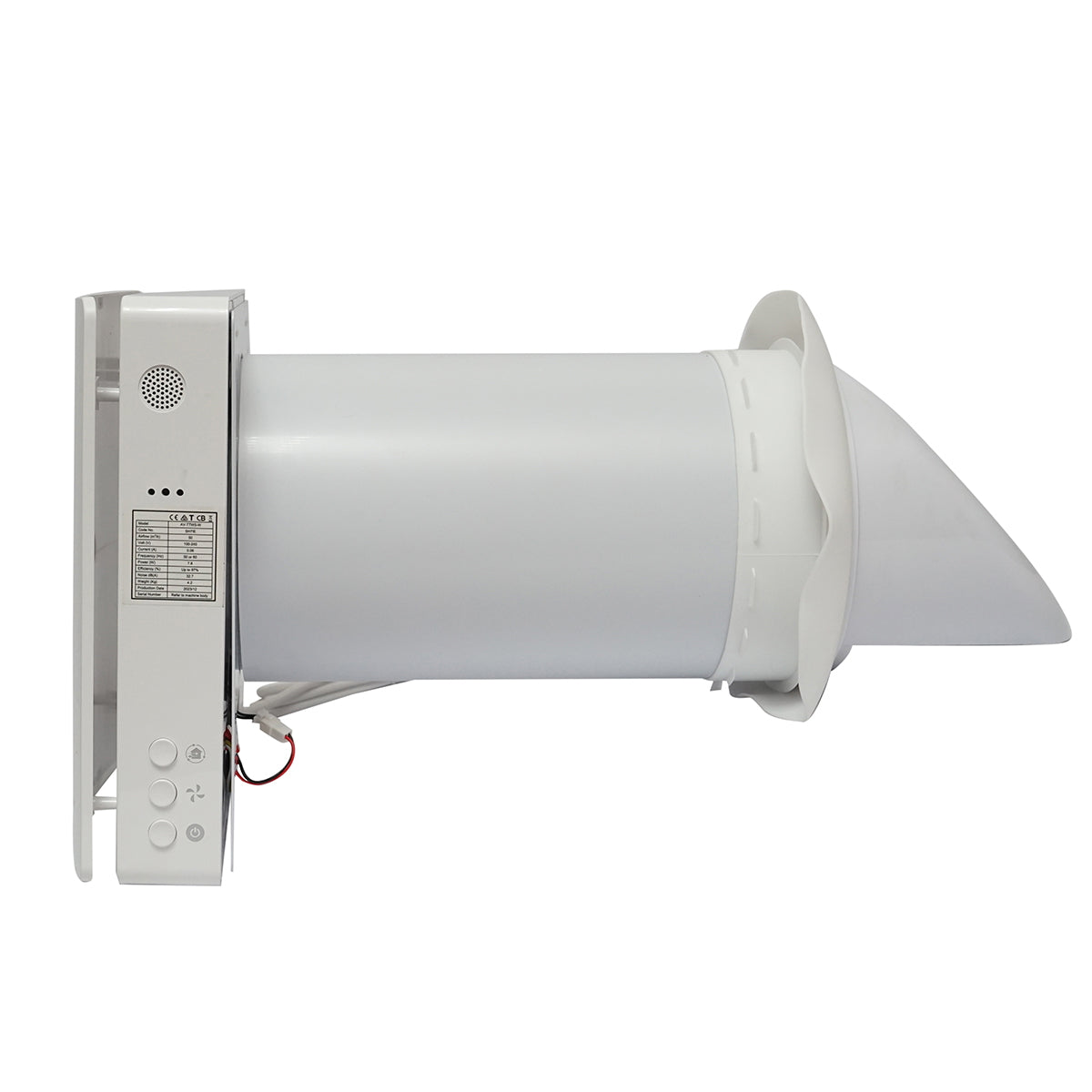 Hővisszanyerő ventilátor 1 szobához, falra szerelhető 50m3/h, 7.8W, Wi-Fi 220V AV-TTWWW5-W