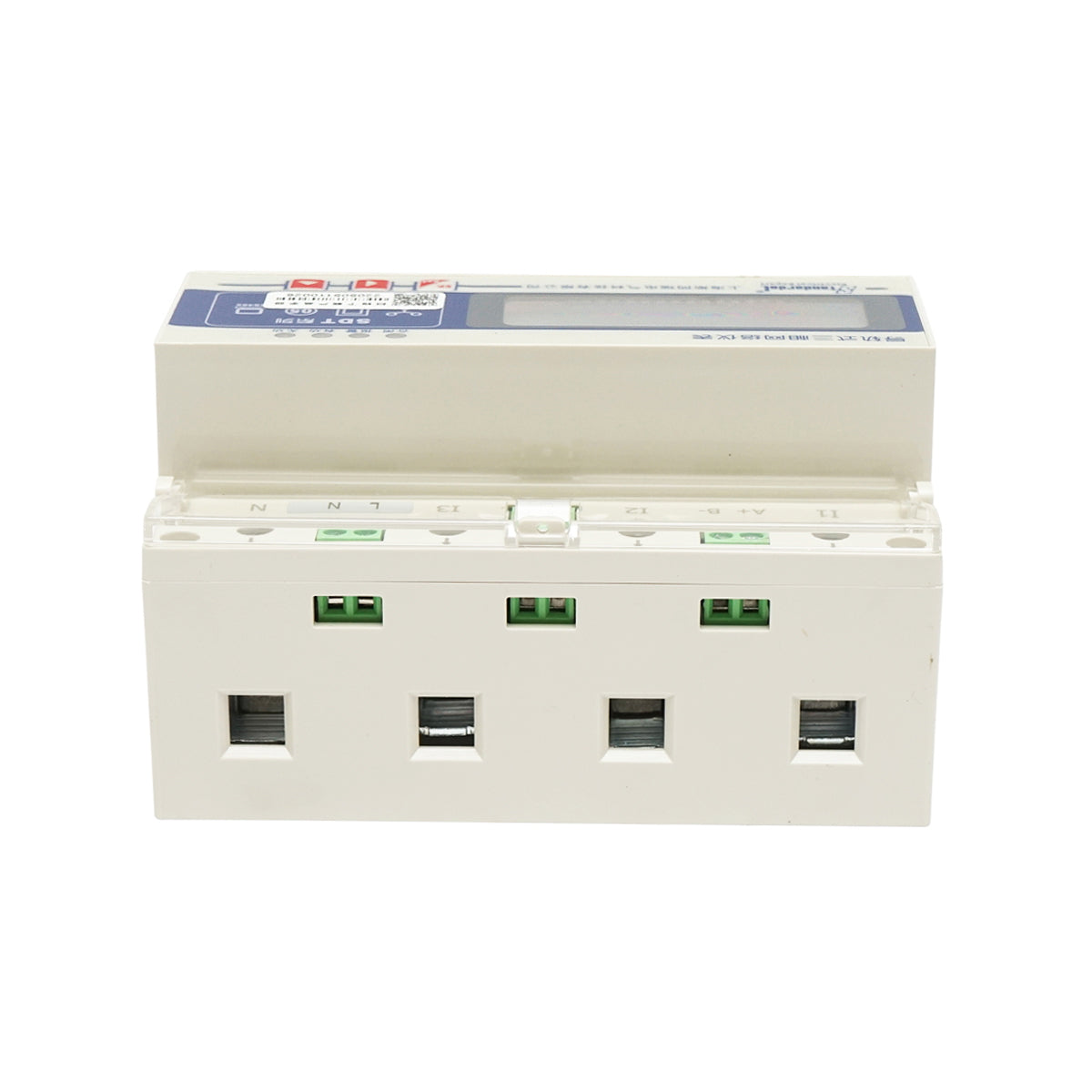 Háromfázisú intelligens fogyasztásmérő relé készlet 3x400-690V/50Hz, 6400imp/Kwh digitális biztosítékkal 200A/5A 35 mm