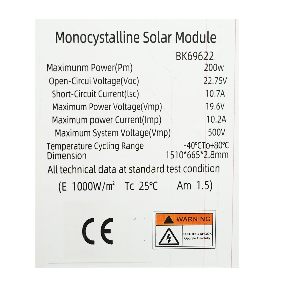 Rugalmas monokristályos hordozható napelem panel 200W 1510x665x2.8mm Breckner Germany