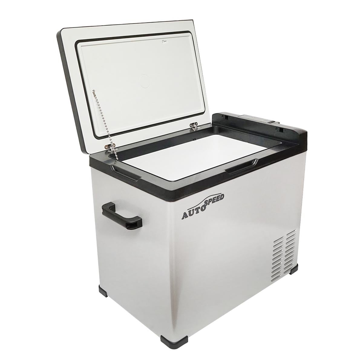 Smart autós hűtőszekrény kompresszorral, 50L, 12–24–220V, 80W, Bluetooth kapcsolattal