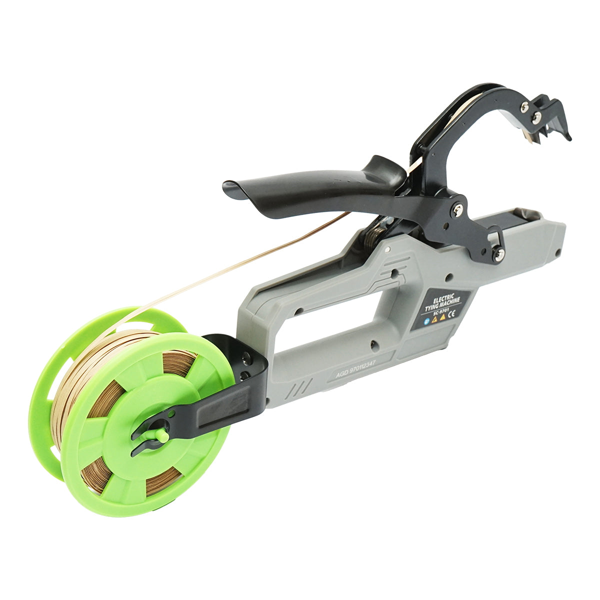Automata kötözőgép szőlőhöz, zöldségekhez, gyümölcsfákhoz, 5W, Li-ion akkumulátor 4.2V, 45 mm átmérő