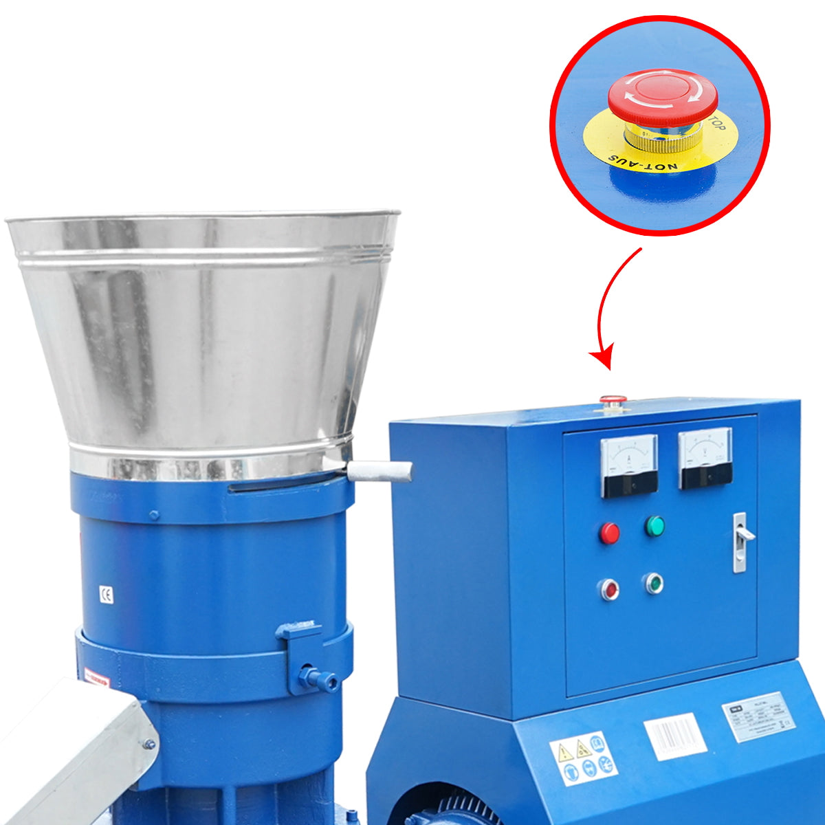 Takarmánygranuláló, gabonaprés, 22KW, 380V, 6 mm-es matricával, max. teljesítmény 900 kg/h