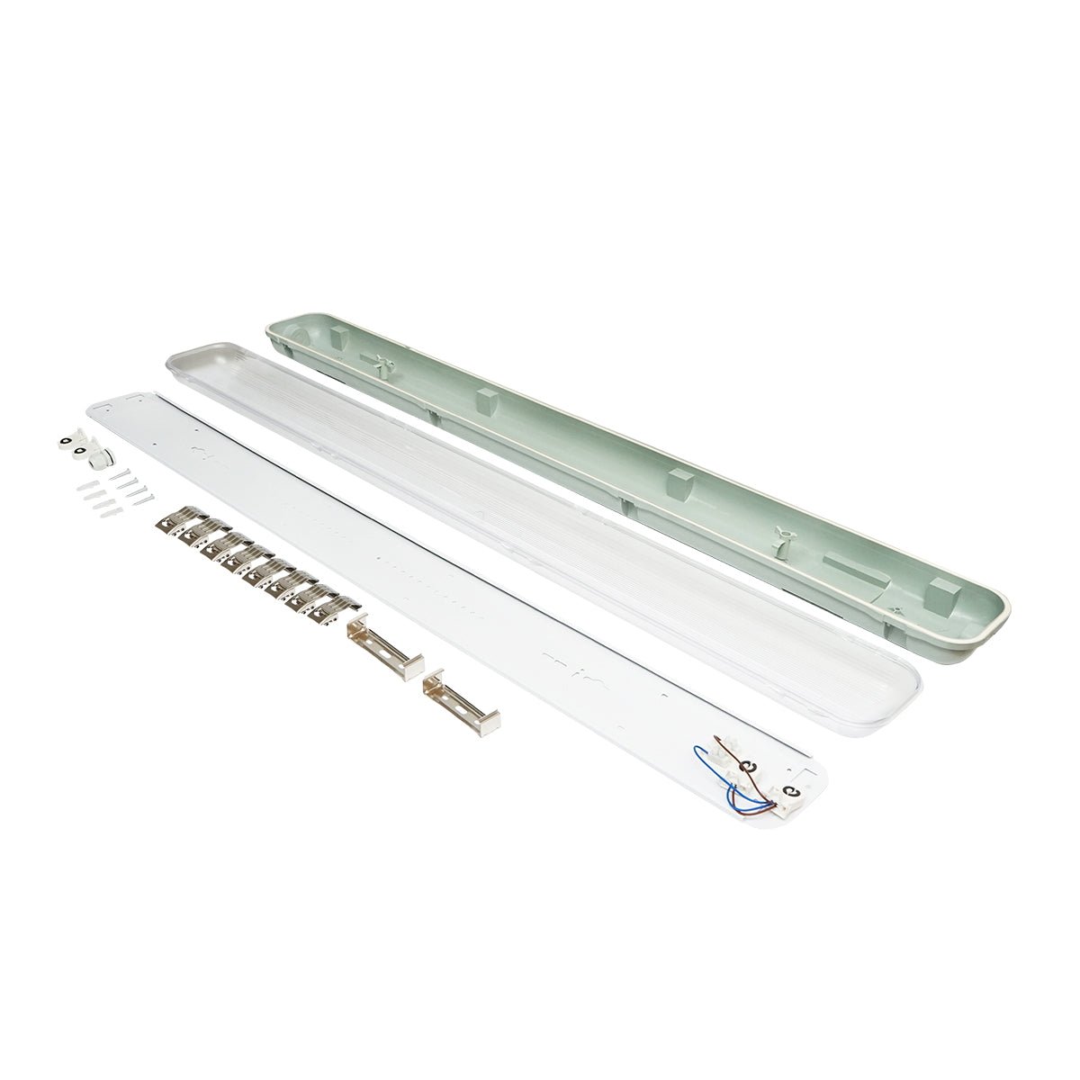 LED világítótest fluoreszkáló csőhöz, 2x36W, 220V, 1270x130x90 mm, IP65, Breckner Germany