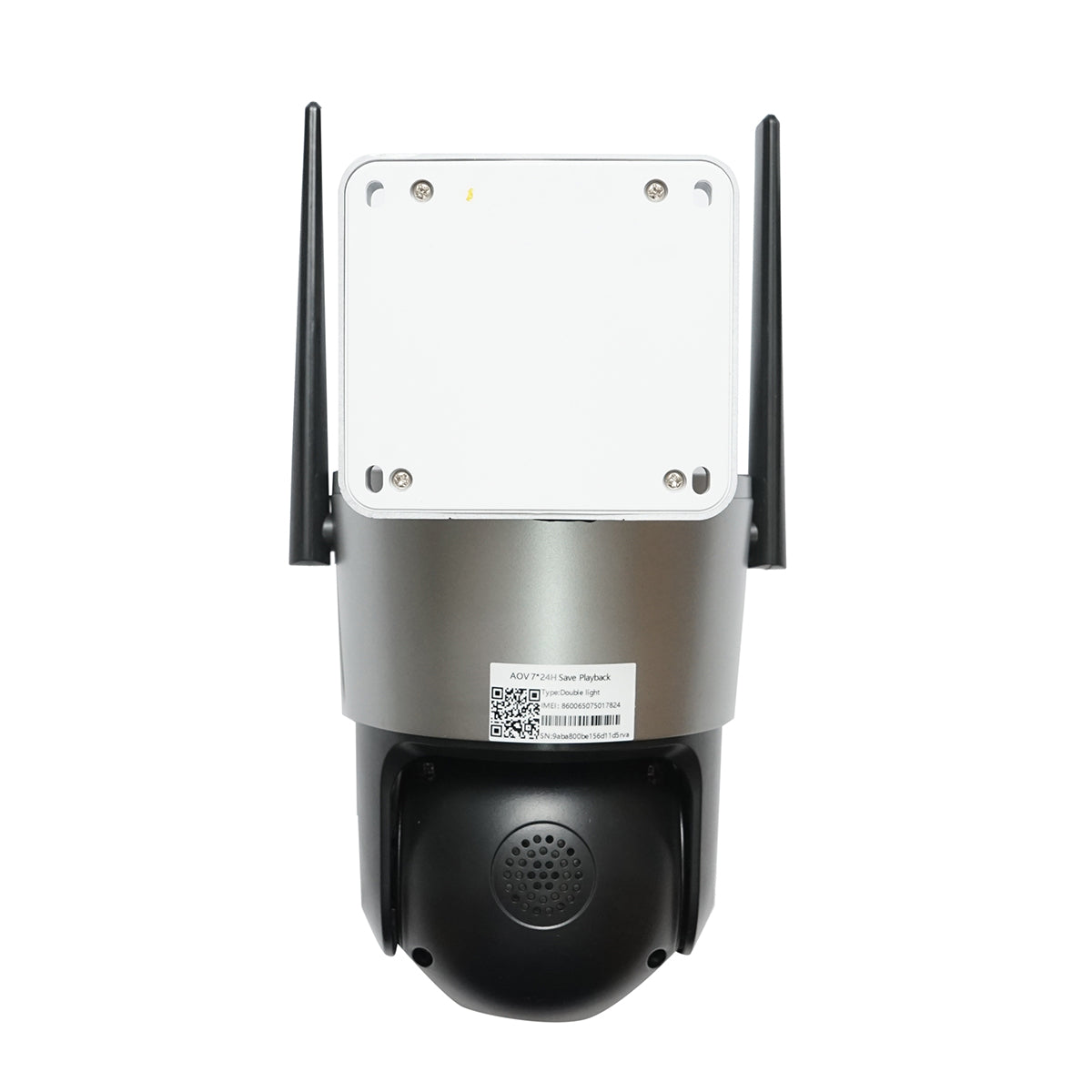 Dupla lencsés megfigyelő kamera, 4 MP, 4G SIM kártyával és WIFI 2.4 GHz kapcsolattal, 7.6W napelemmel, 18650 mAh gyors­töltésű akkumulátorral, 360° forgatható PTZ, mozgásérzékelővel, PIR emberi jelenlét érzékeléssel, riasztással, éjjellátással és iCSee alkalmazással