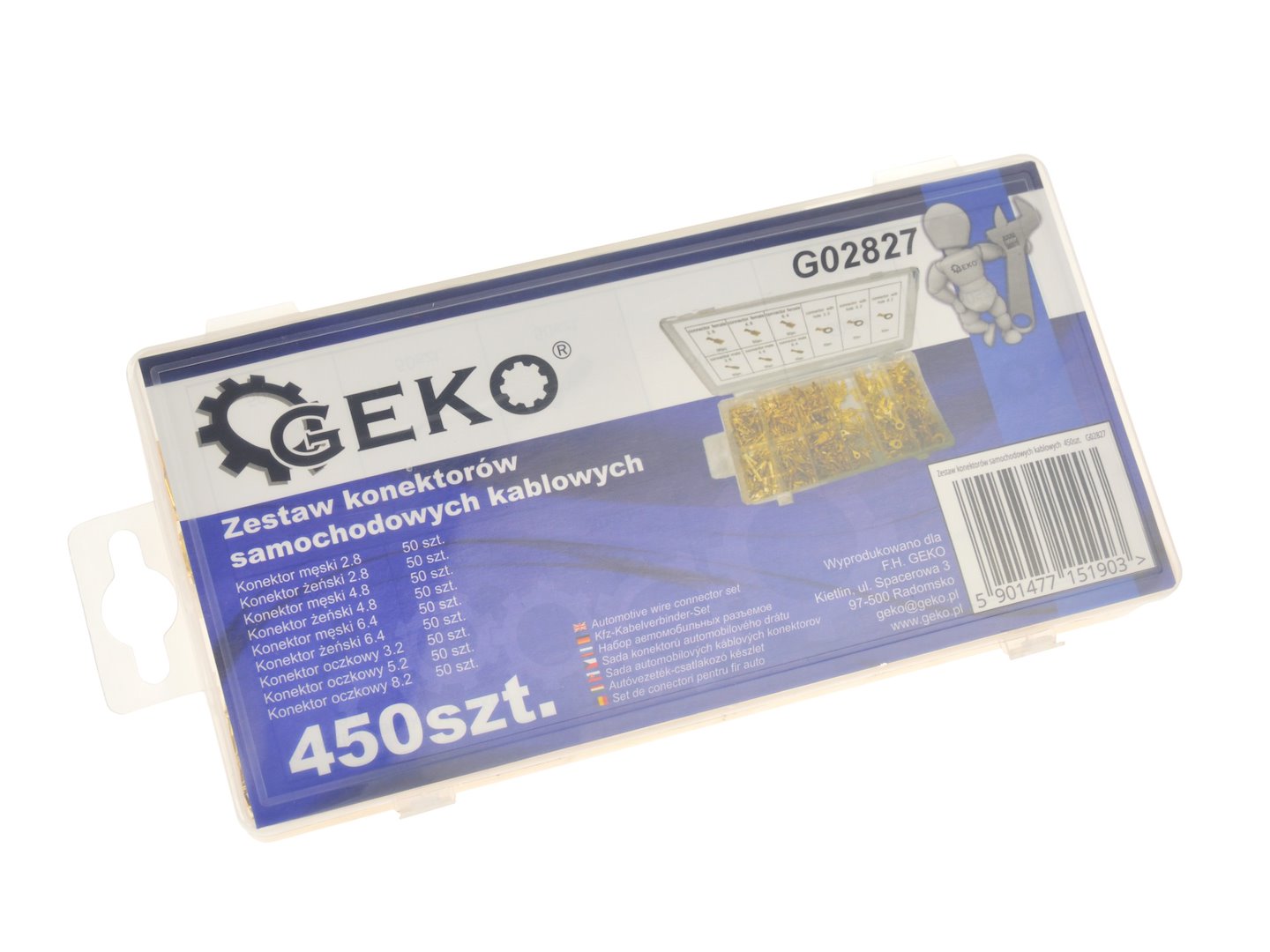 AUTÓKÁBEL CSATLAKOZÓ KÉSZLET 450 DB 2.8-8.2 MM GEKO