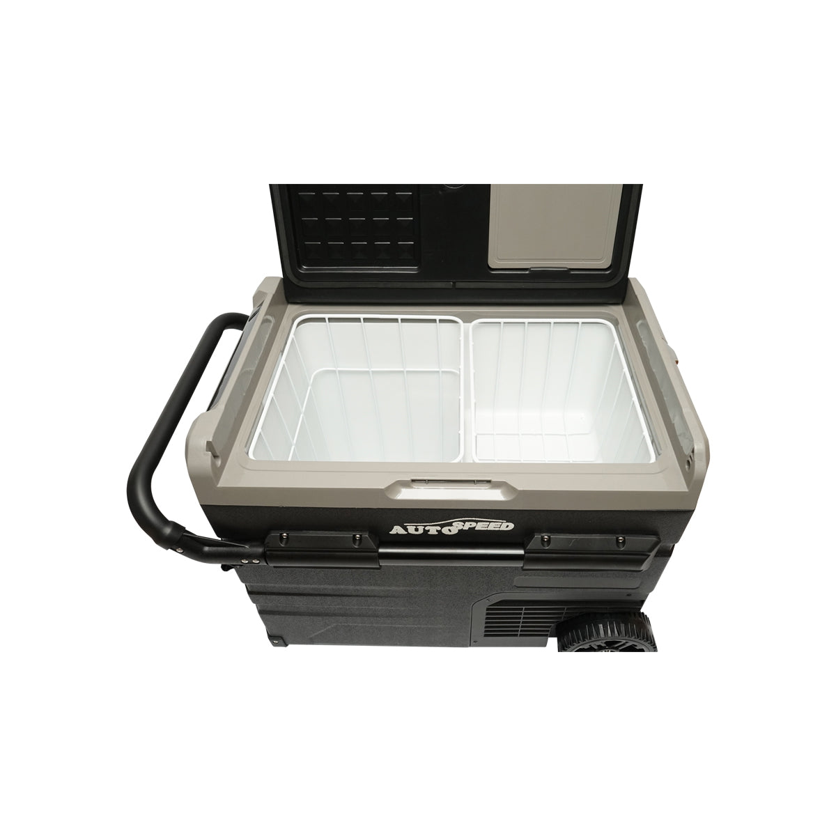 Smart autós hűtőszekrény trolly kivitelben, 50L, kompresszorral, 12–24–220V, 60W, Bluetooth