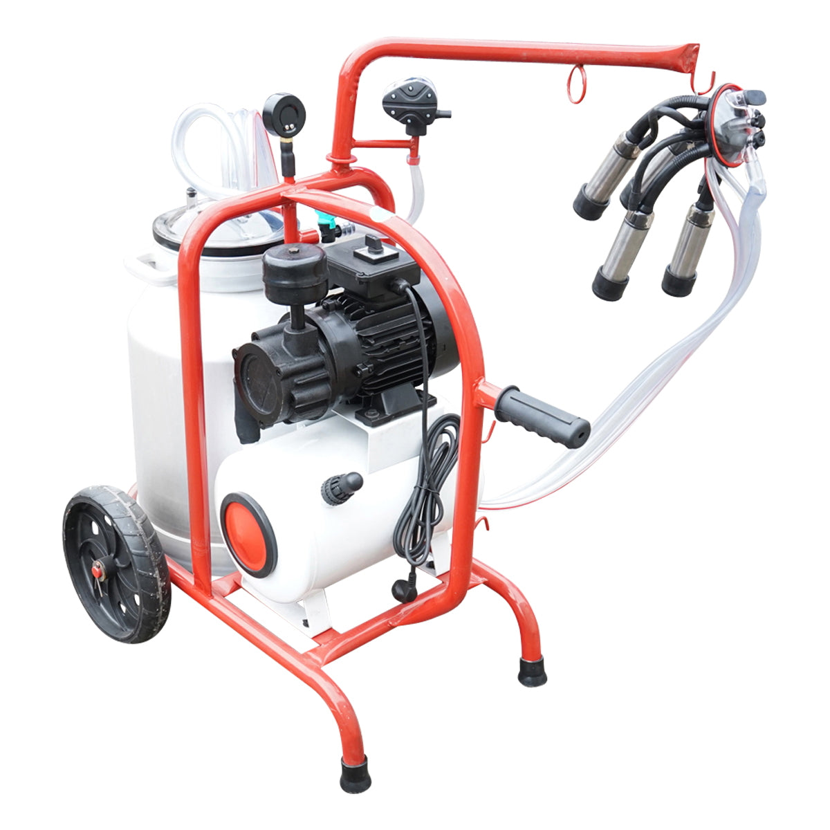 Tehénfejő gép 160 cc gyűjtőegységgel, elektrosztatikusan festett vázzal, 30 literes alumínium tartállyal, 1 állásos, Breckner Germany