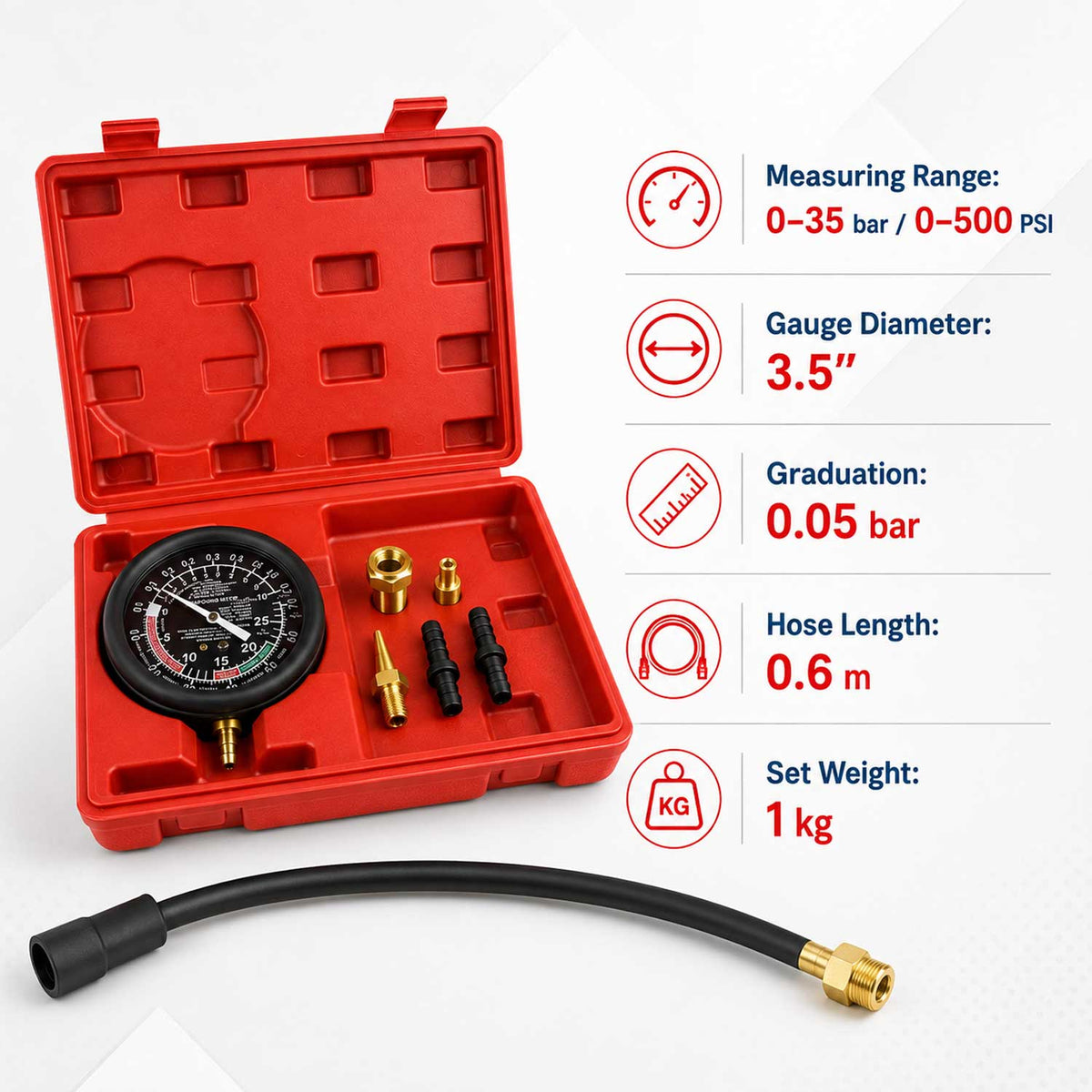 Nyomás- és vákuummérő GEBO TOOLS