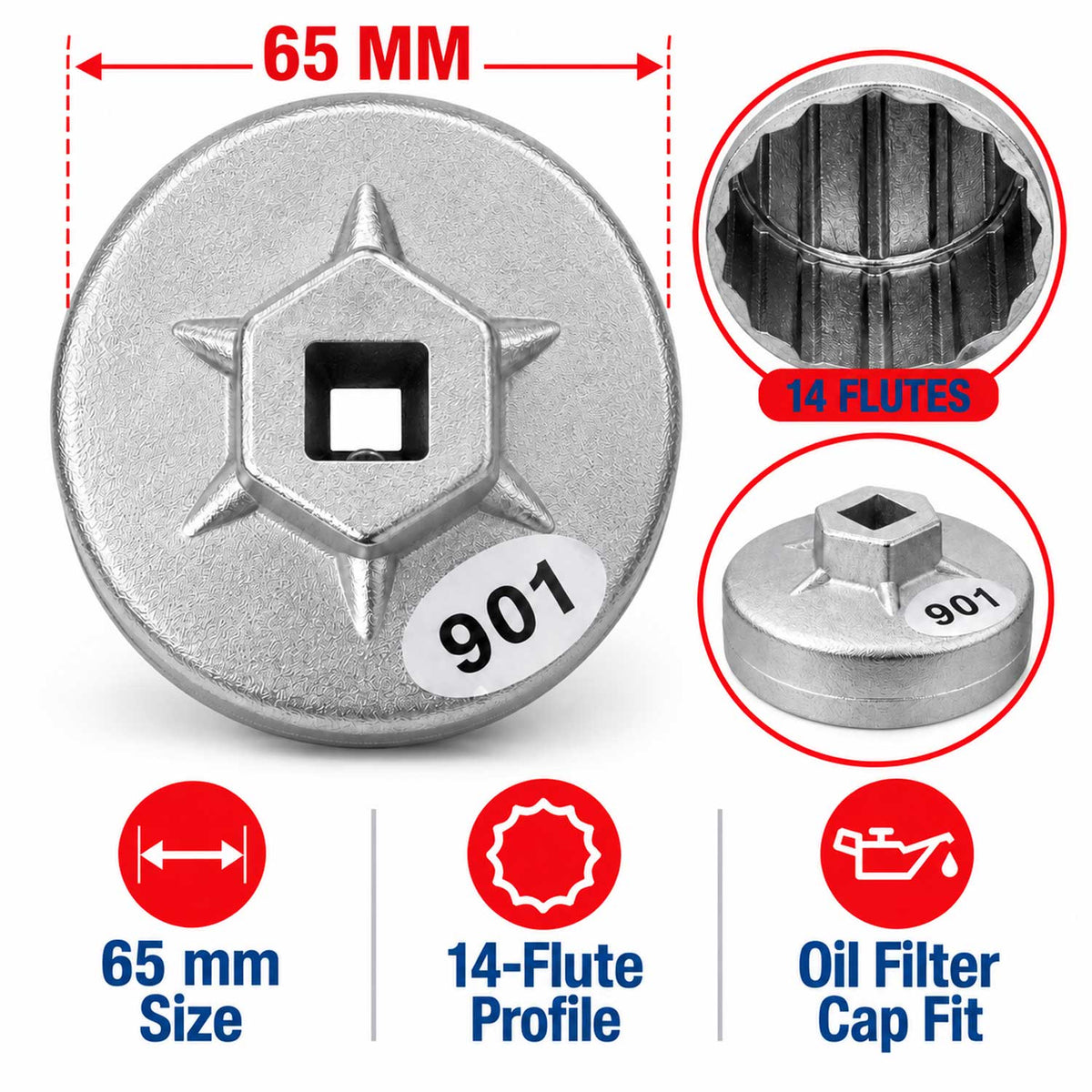 Olajszűrő kulcs 65 mm GEBO TOOLS