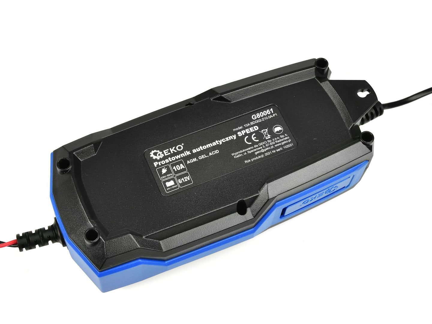 AUTOMATA AUTÓ AKKUMULÁTOR TÖLTŐ LCD KIJELZŐVEL 6/12V 10A 4–120 AH AKKUMULÁTOROKHOZ GEKO