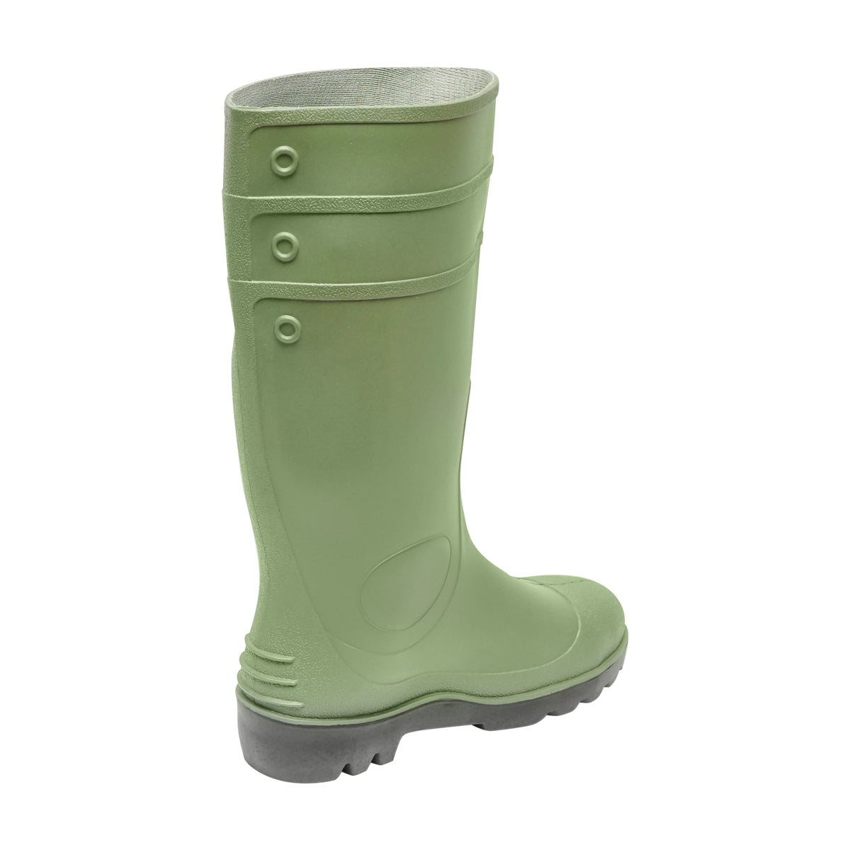 Munkavédelmi csizma, zöld PVC, acél lábujjvédelemmel, 44-es méret, 005GB