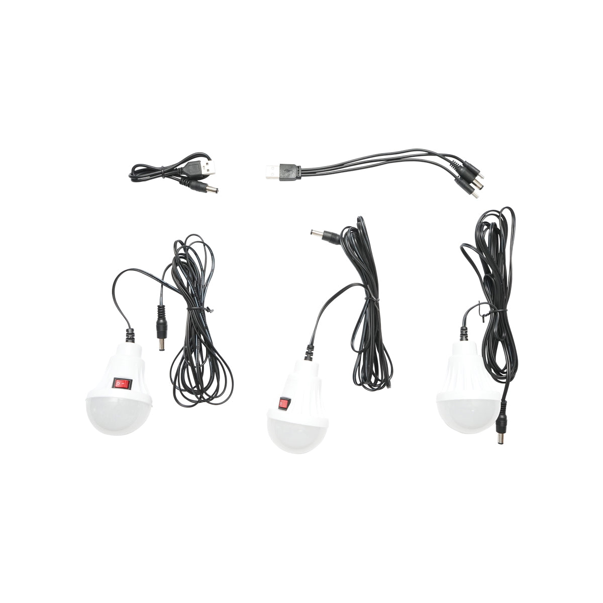 Hordozható LED világítási készlet 3 izzóval/projektorral, napelemmel és 3.7V, 5500 mAh akkumulátorral, horgászathoz, kempingezéshez, GD-P30