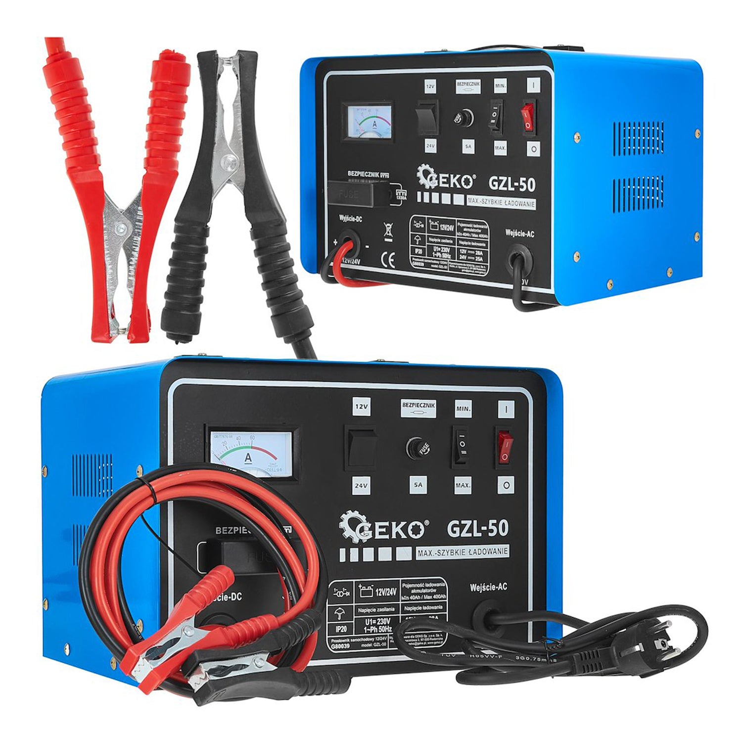 AUTÓ AKKUMULÁTOR TÖLTŐ 12/24V GZL-50 GEKO