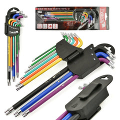 SZÍNES TORX L-KULCS KÉSZLET 9 DB TVARDY