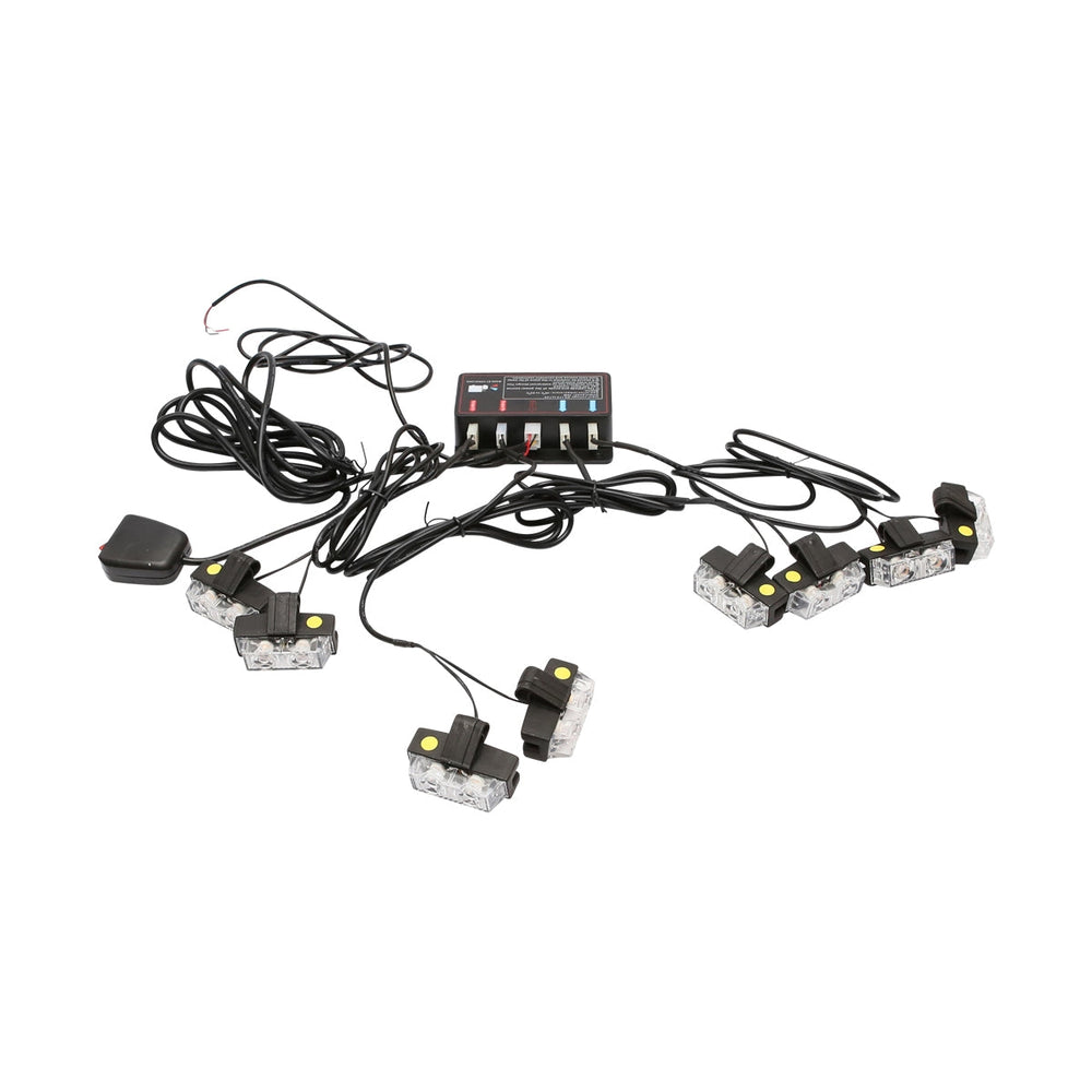 8 darab 2 LED-es stroboszkóp készlet, sárga fény 12V BRECKNER GERMANY