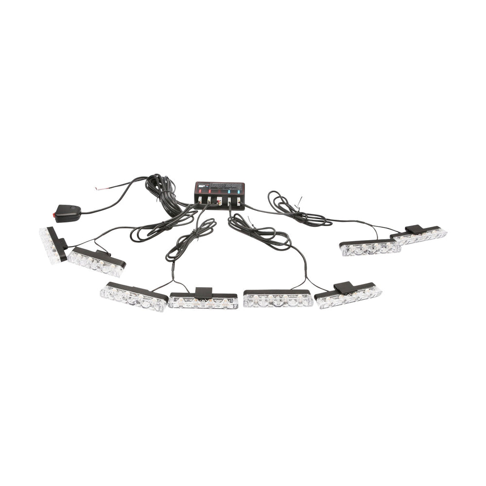 8 darab 4 LED-es stroboszkóp készlet, sárga fény 12V BRECKNER GERMANY